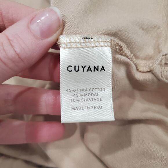 Cuyana Dress Womens Large Beige Tank Maxi Sleeveless Side Slit Pima Modal Knit - Picture 8 of 10